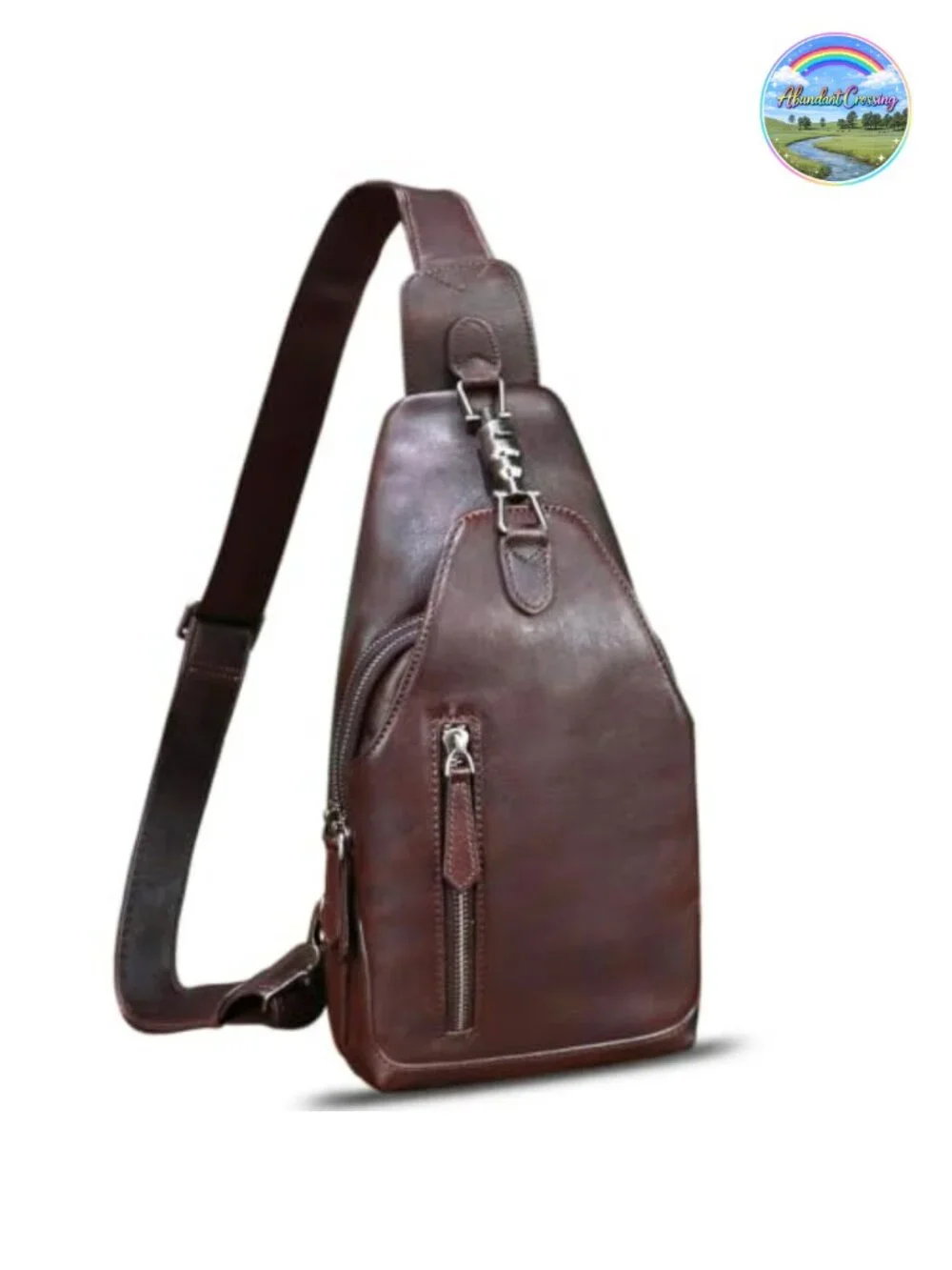 Genuine Leather Sling Bag Crossbody Chest Bag Shoulder Purse